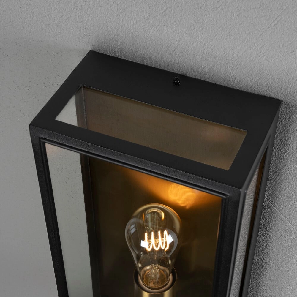 Landelijke muurlamp Carpi zwart met goud KonstSmide 7318303497582