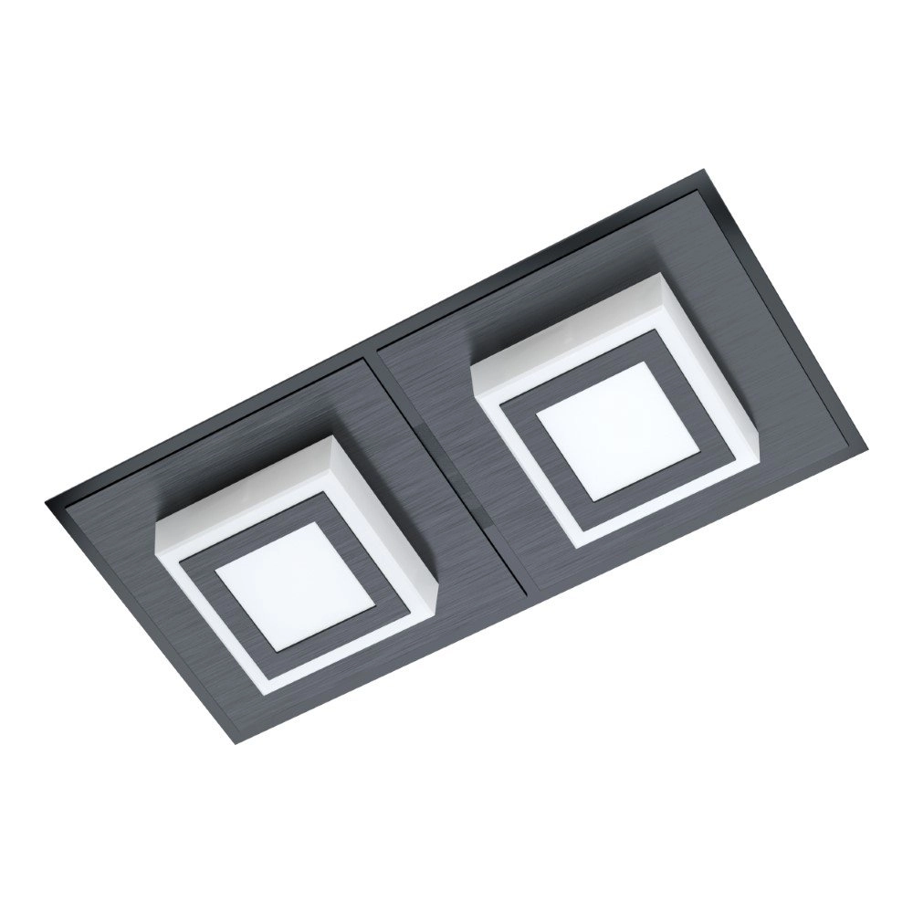 Led plafondlamp Masiano 1 2-lichts zwart
