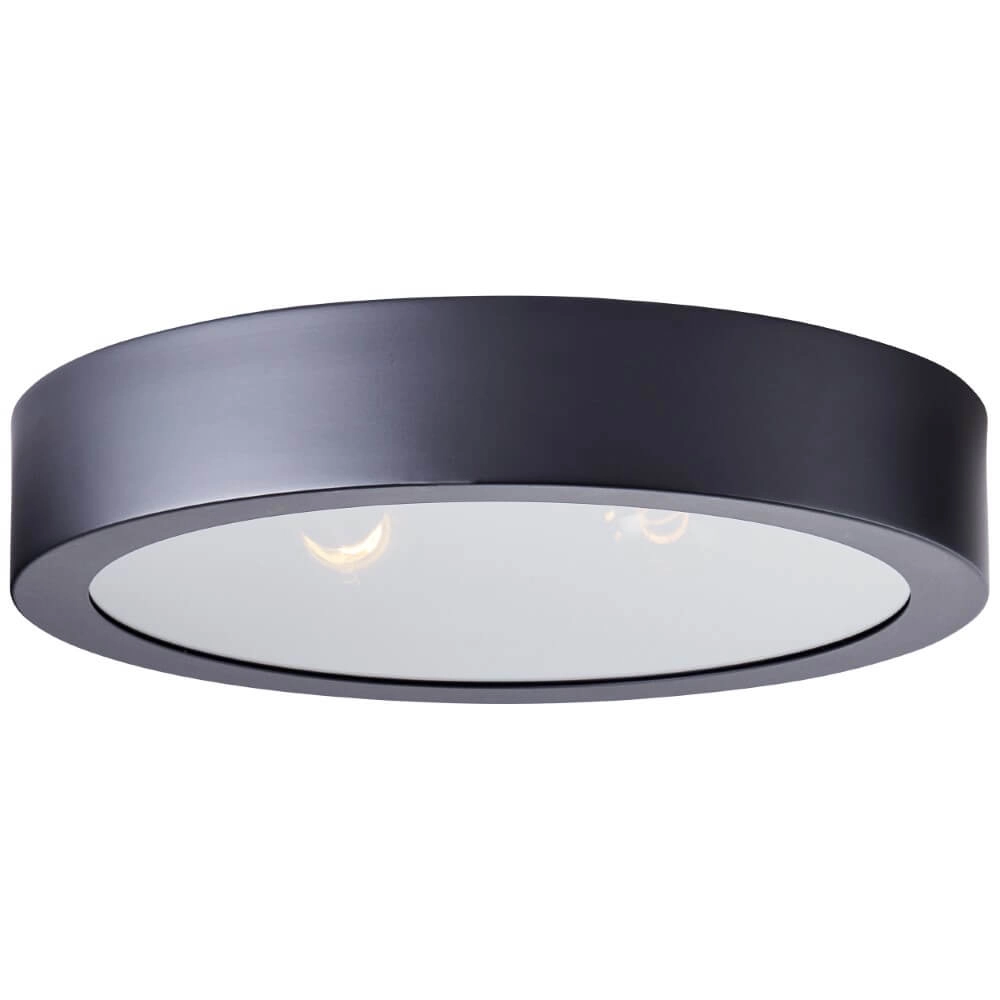 Zwarte plafondlamp Sandros Ø 31cm met glas