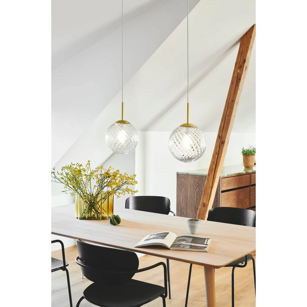 Glazen hanglamp Chisell messing Ø 25cm Nordlux 5704924015656