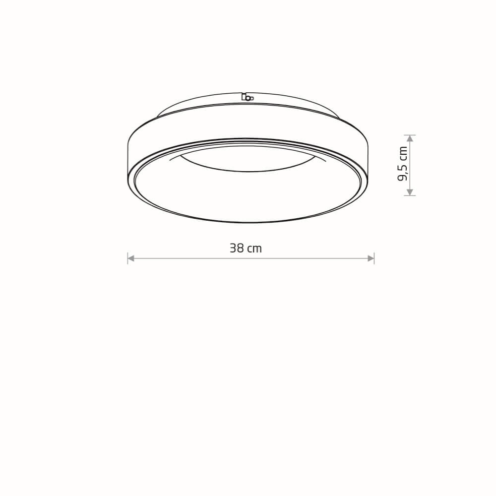 Ronde plafondlamp Nikki Round zwart Ø 38cm Lyora 5903139112062