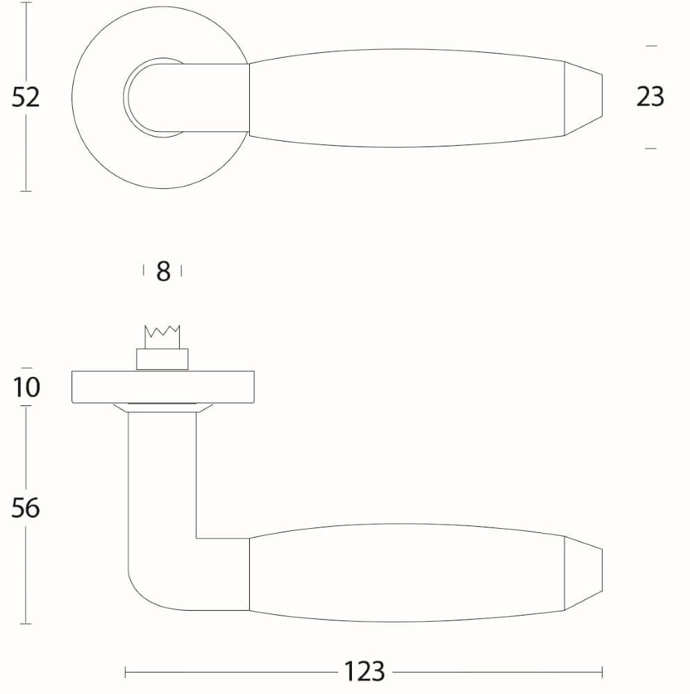 Moderne deurklink Combi geveerd RVS Intersteel 8714186061114