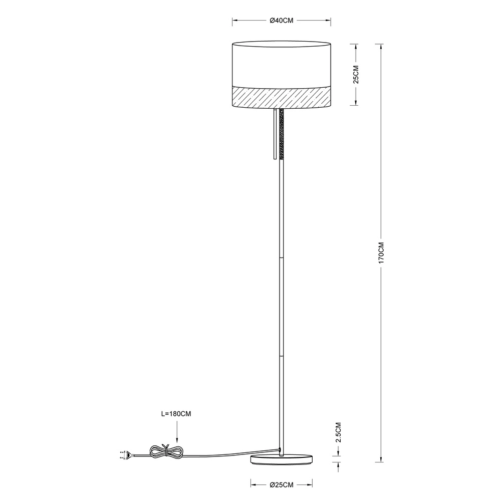 Vloerlamp Chipsy met houtlook Ø 40cm Globo 9007371337811