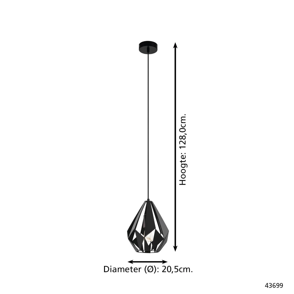Zwarte hanglamp Carlton 5 Ø 20,5cm Eglo 9002759436995
