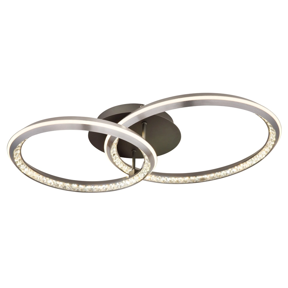 Design plafondlamp Alaina 2 ringen grijs