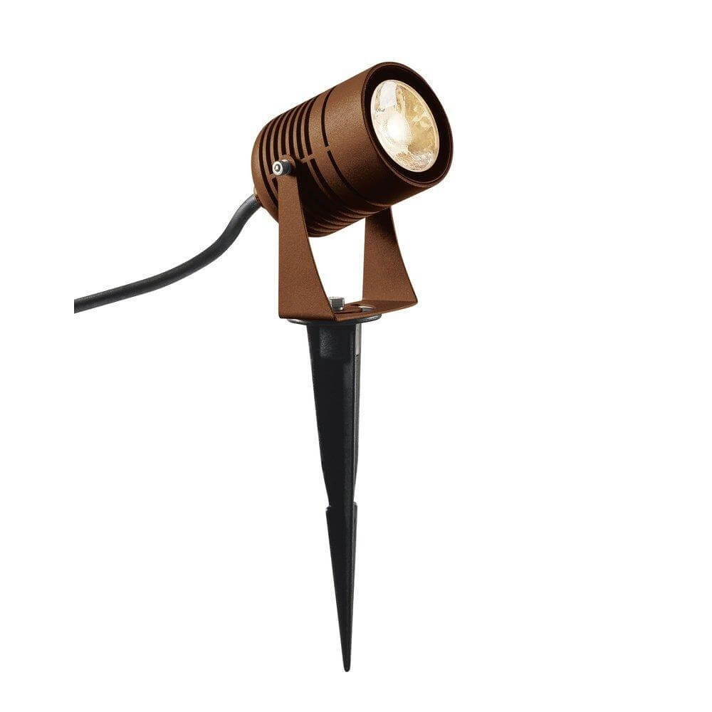 Tuinspot Led Spike 6w - 3000K - 8cm roestbruin