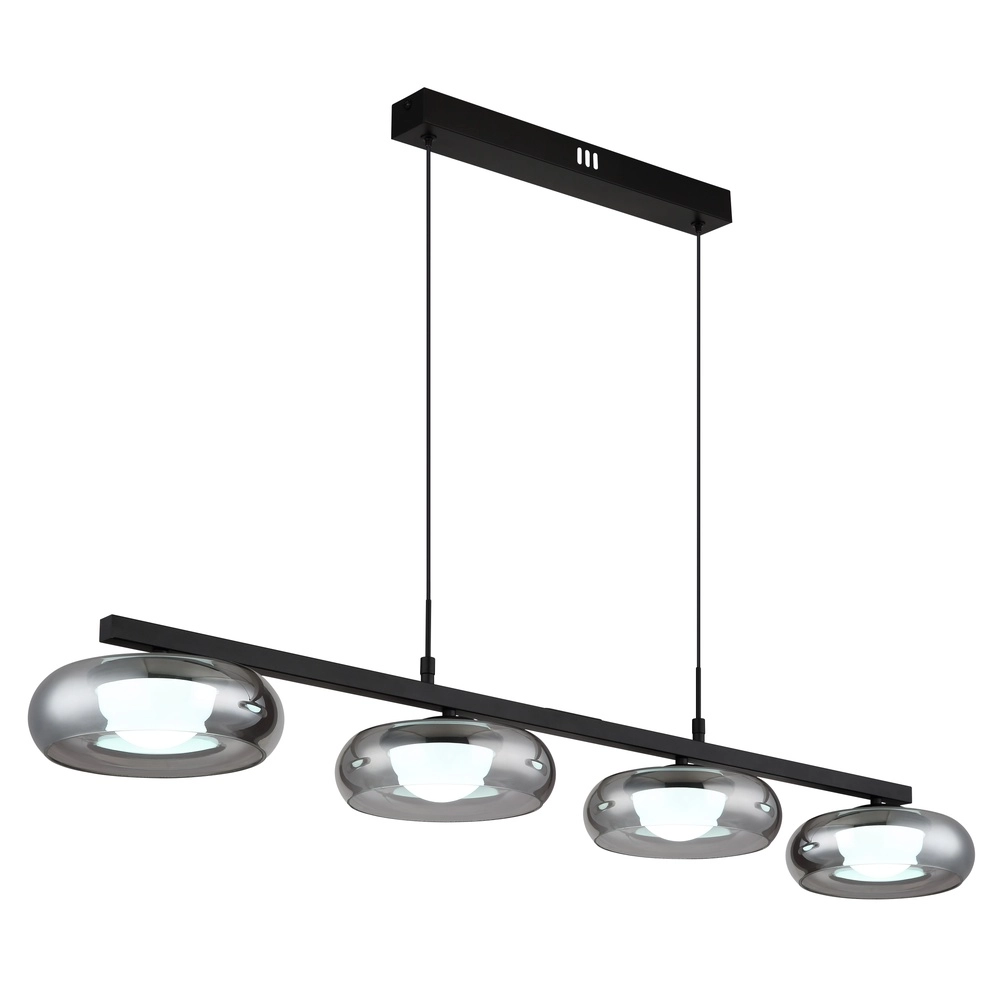 Design hanglamp Carlene 4-lichts zwart Globo 9007371569182
