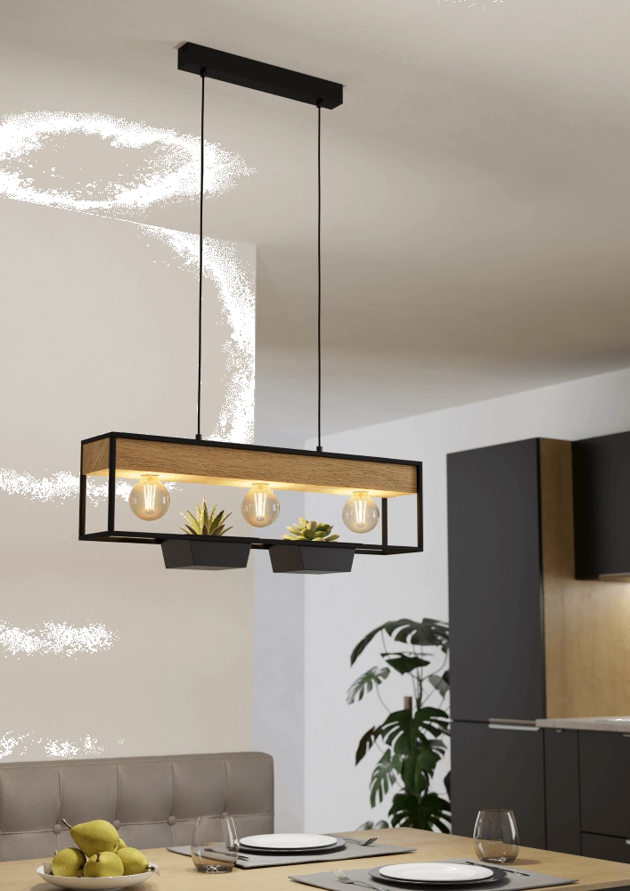Hanglamp Libertad 1 met hout Eglo 9008606243501