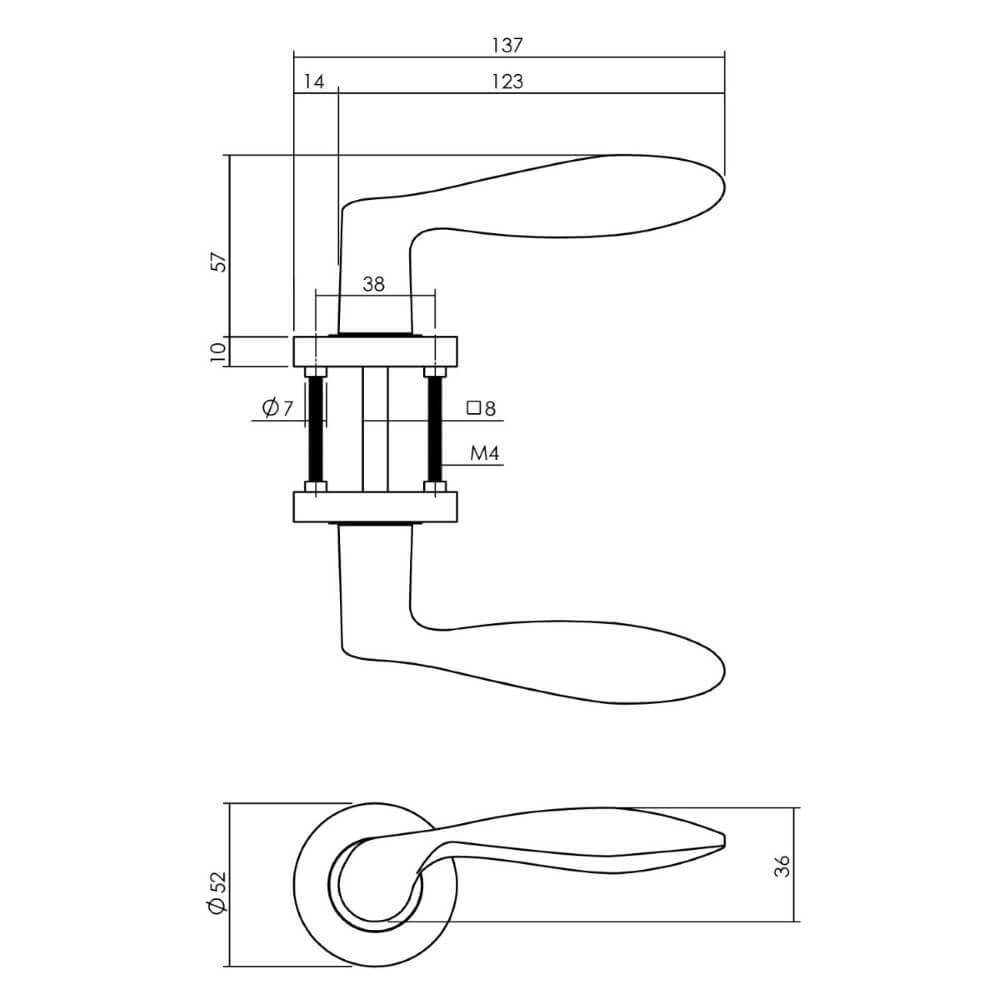 Gevormde deurklink George rond antraciet Intersteel 8714186539514