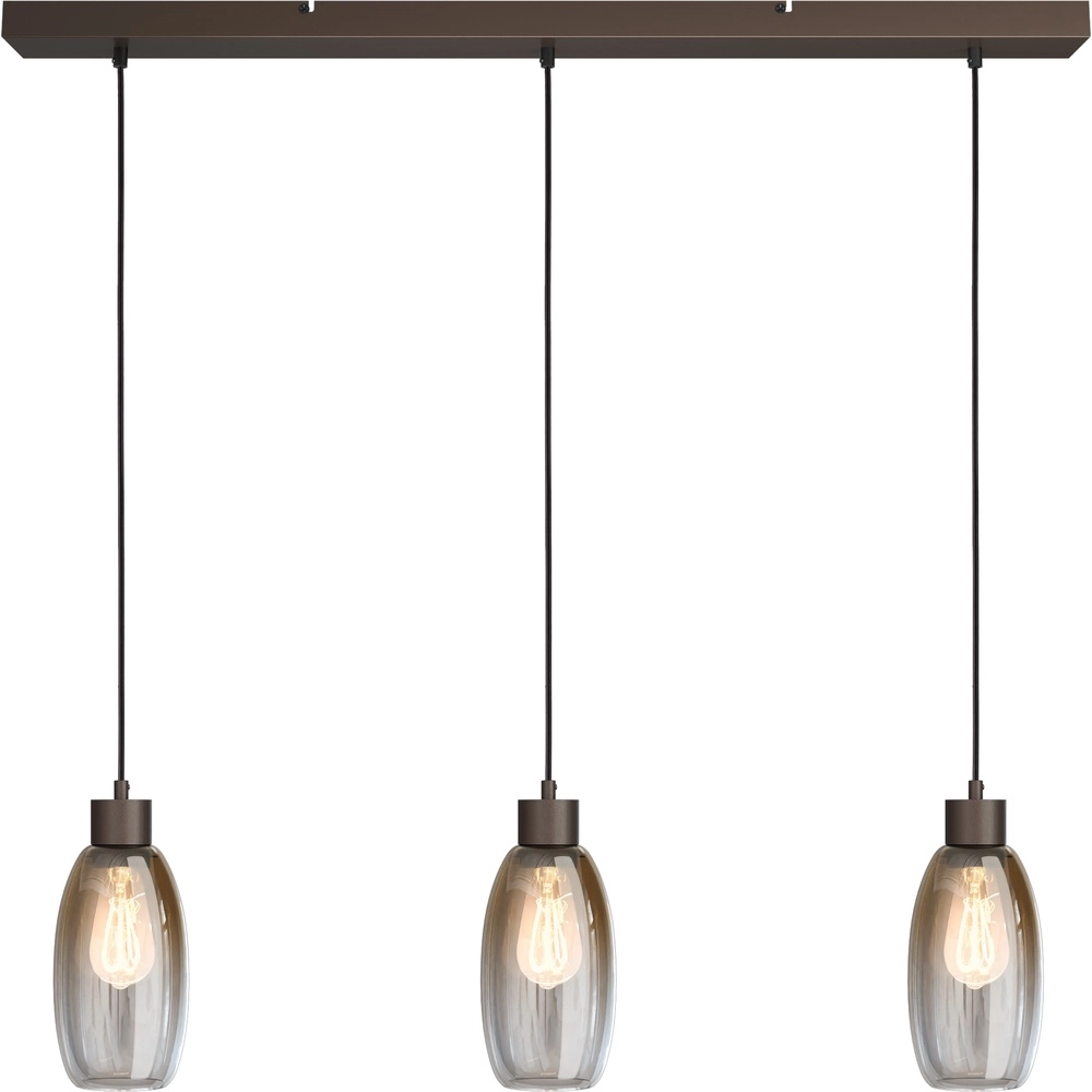 Glazen hanglamp Olive 3x Ø 12,5cm - cacao