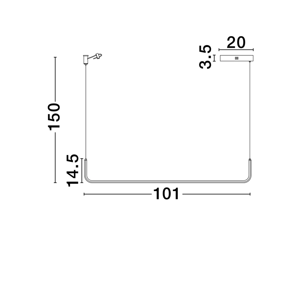 Strakke hanglamp Strita zwart enkel Lyora 5212017455673