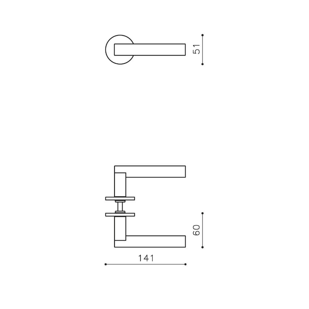 Design deurklink Euclide antraciet Olivari 8714186477731