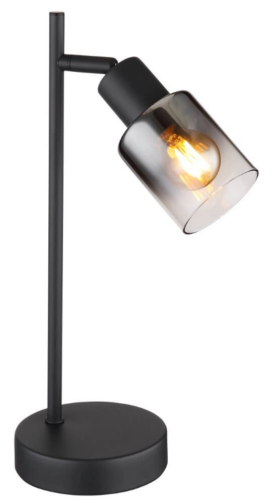 Tafellamp Hubertus met smoke glas