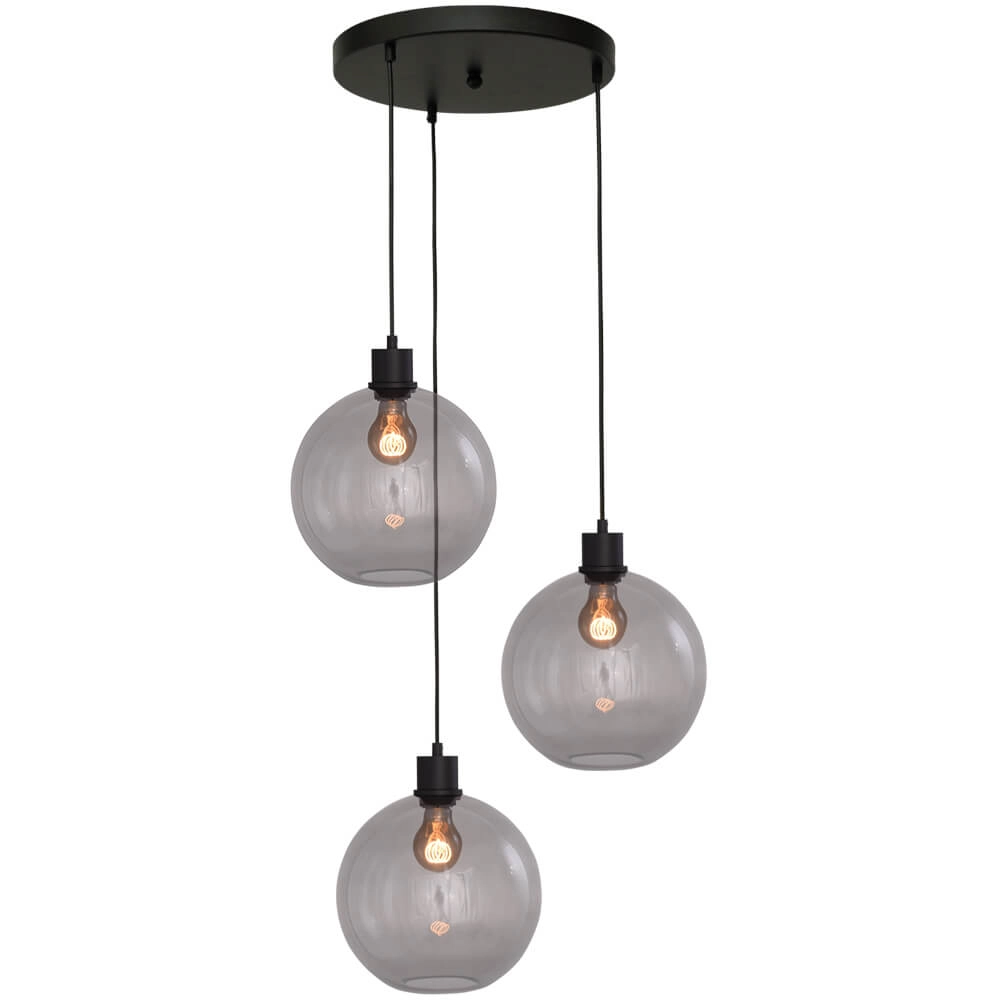 Vide hanglamp Lazise 3x Ø 25cm zwart