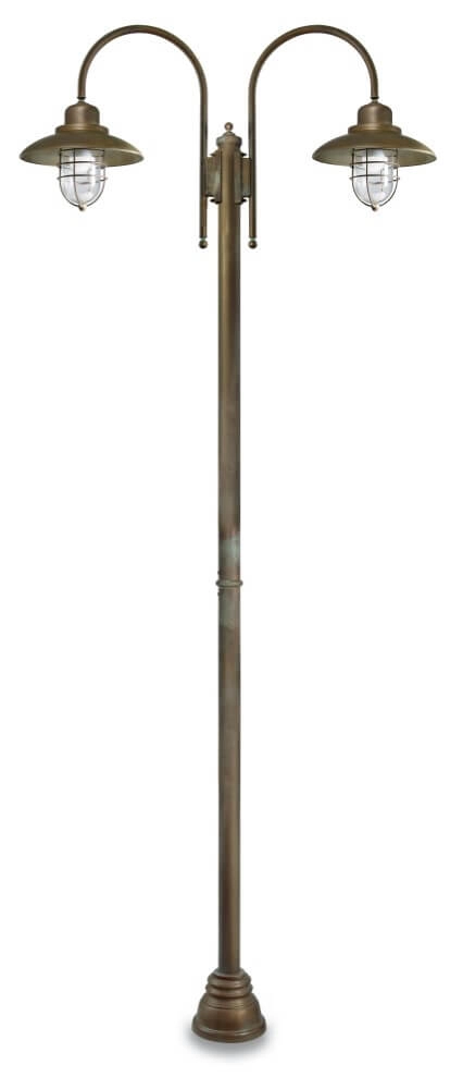Staande lamp Patio Cage L - verouderd messing 2-lichts