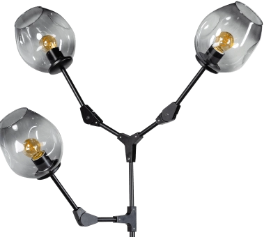 vloerlamp Lime 3-lichts zwart met smoke glas ETH 8720195300731