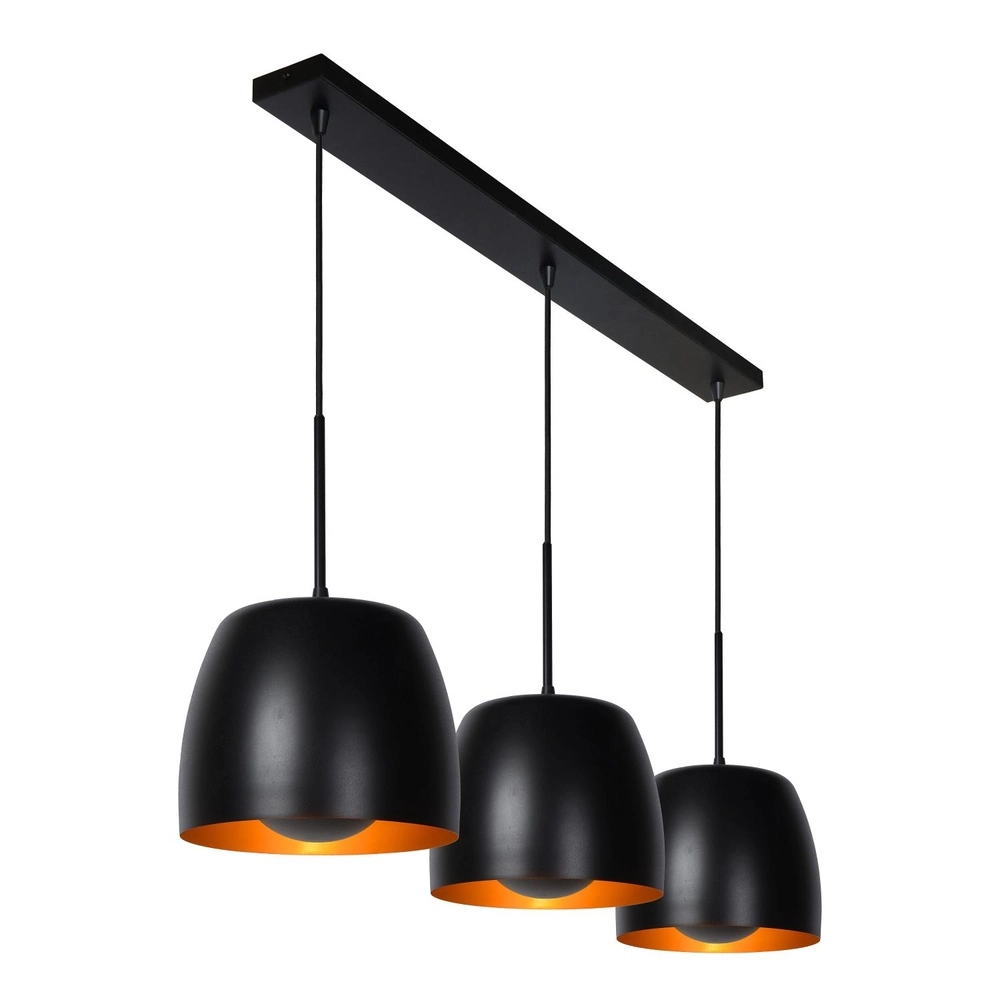 3-lichts hanglamp Nolan zwart Lucide 5411212302892
