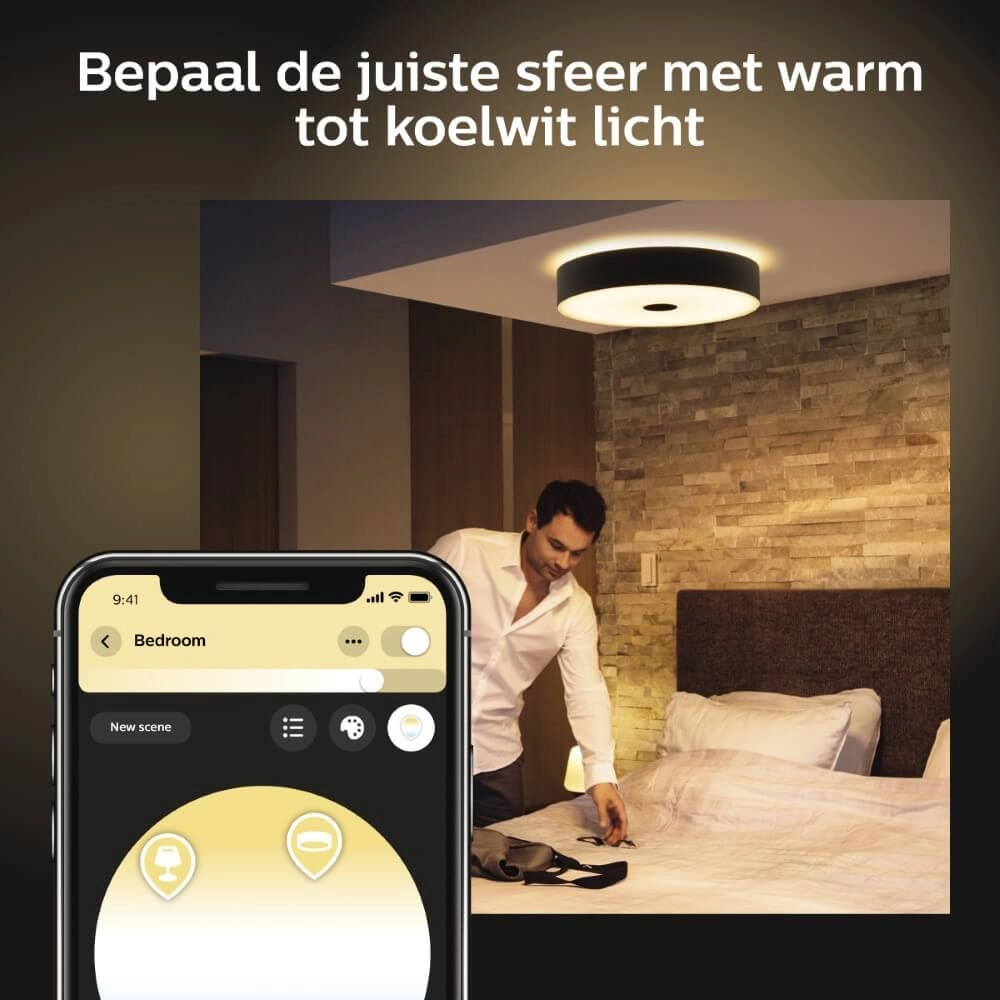 Plafondlamp Hue Fair - White Ambiance Ø 44,4cm zwart Philips 8719514341258