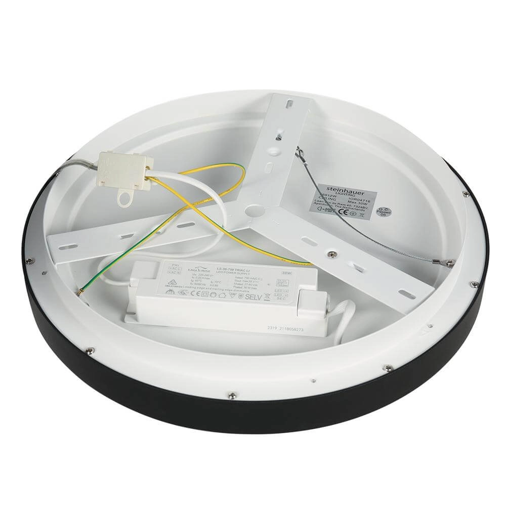 Plafondlamp Ringlede design zwart Ø 38cm Steinhauer 8712746171952
