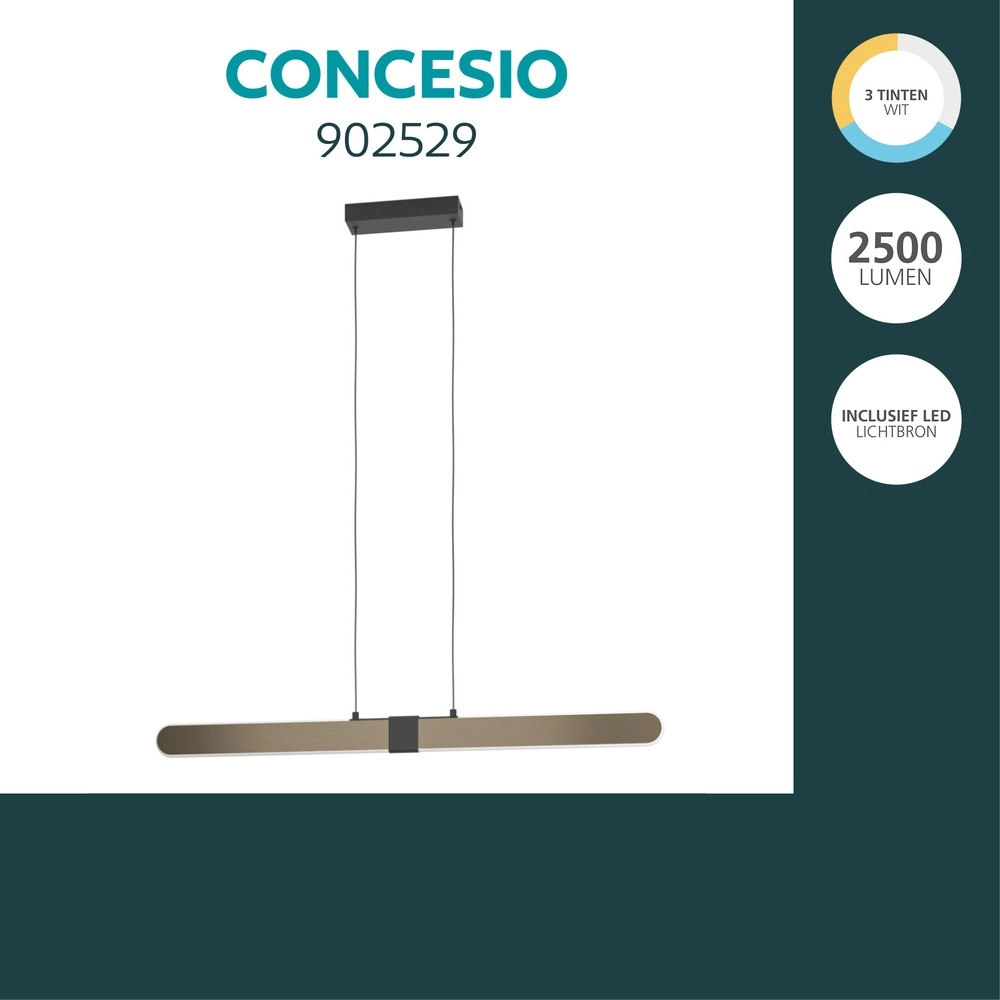 Design hanglamp Concesio zwart met brons Eglo 9008606391394