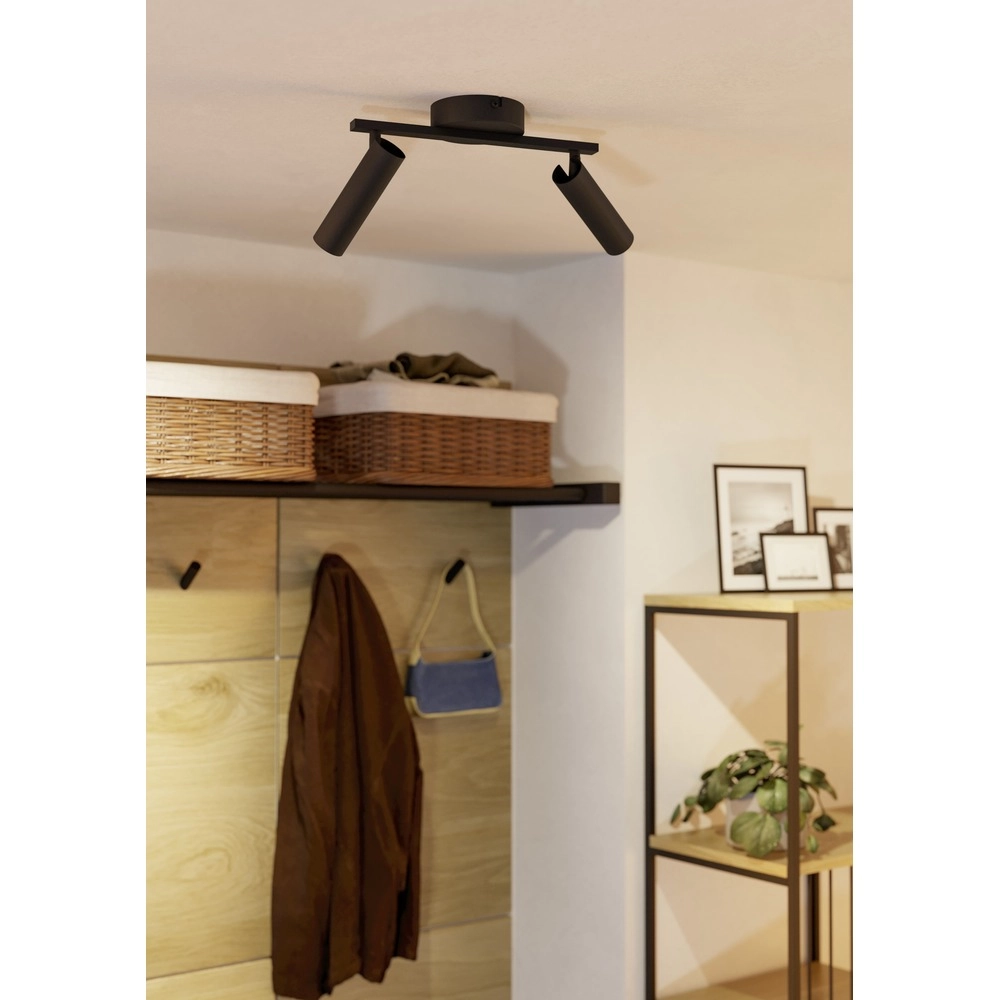 Opbouwspot Valproto 2-lichts zwart Eglo 9008606390366