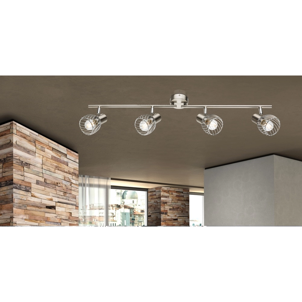 Plafondlamp Texas 4-lichts nikkel Globo 9007371365890
