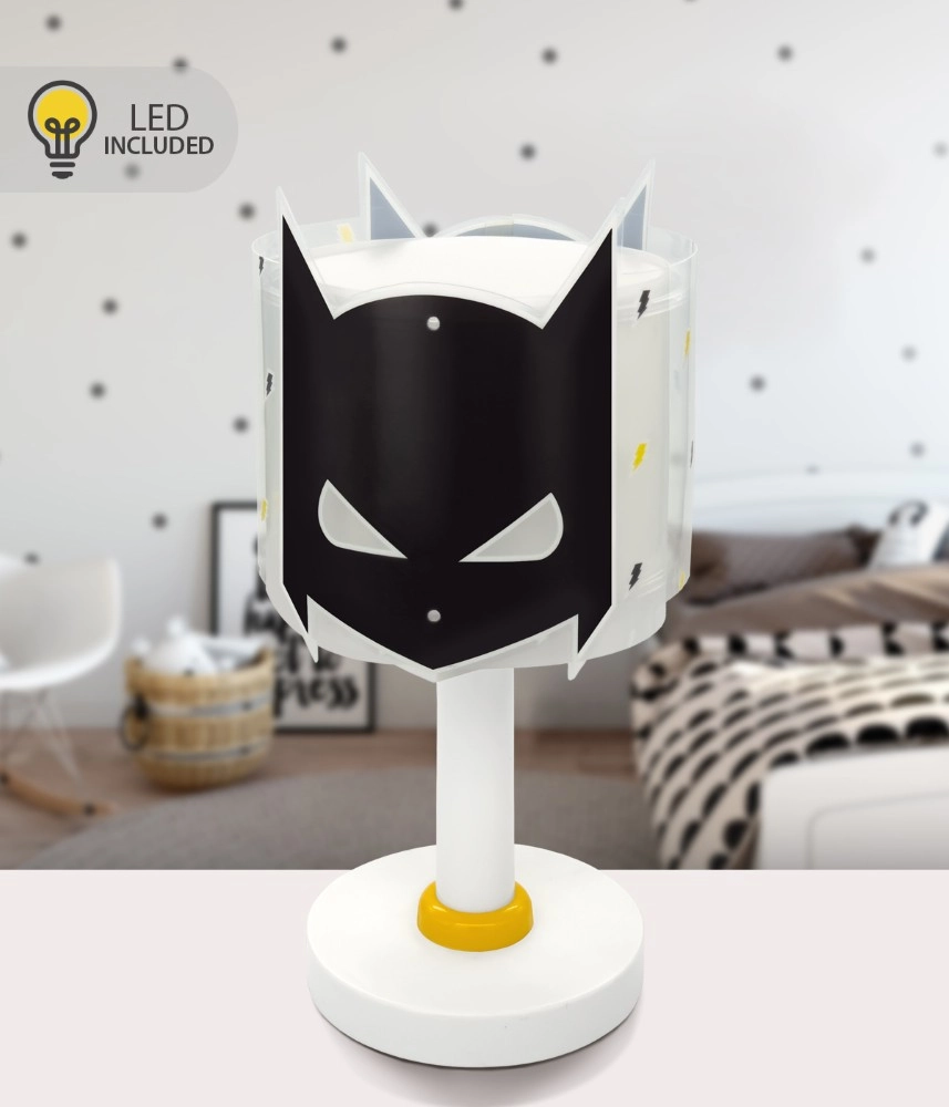 Kinderkamer tafellamp Hero zwart glow in the dark Dalber 8420406002347