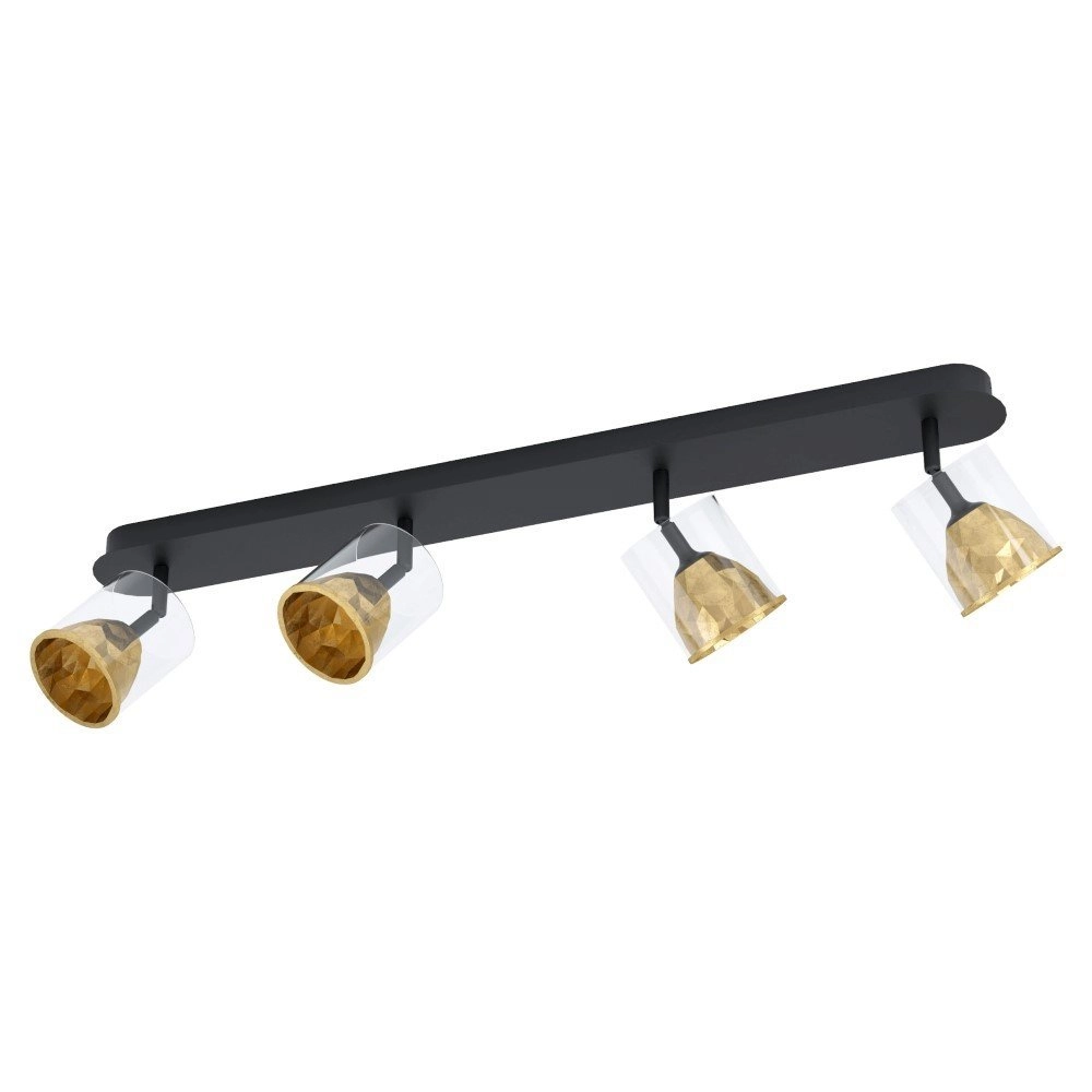 Zwarte plafondlanp Melito met goud 4-lichts Stars of Light 9002759395766
