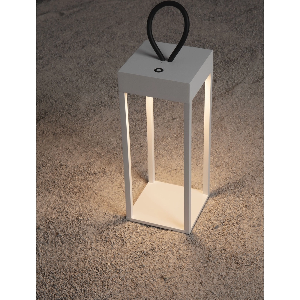 Witte tafellamp Lucia oplaadbaar