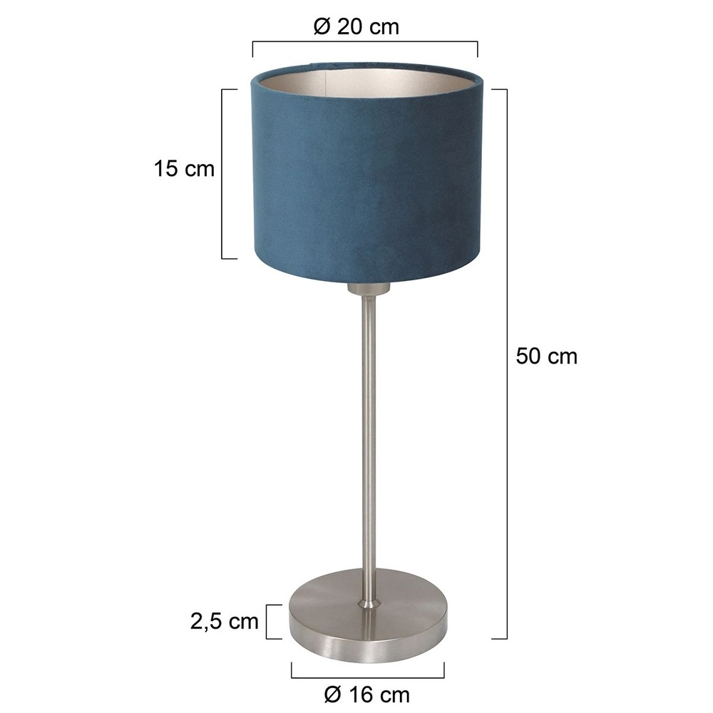 Tafellamp Noor met blauwe kap Steinhauer 8712746182118