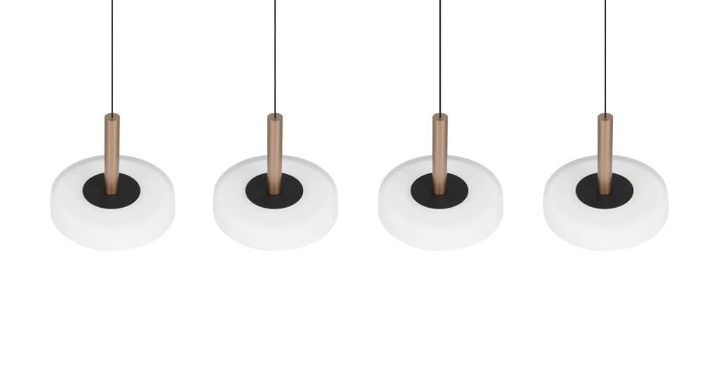 4-lichts led hanglamp Celeste wit glas Trio 4017807627404