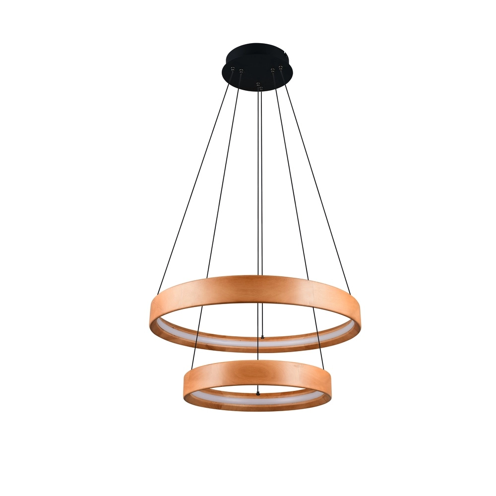 Design hanglamp Lynwood hout Ø 60cm Trio 4017807662276