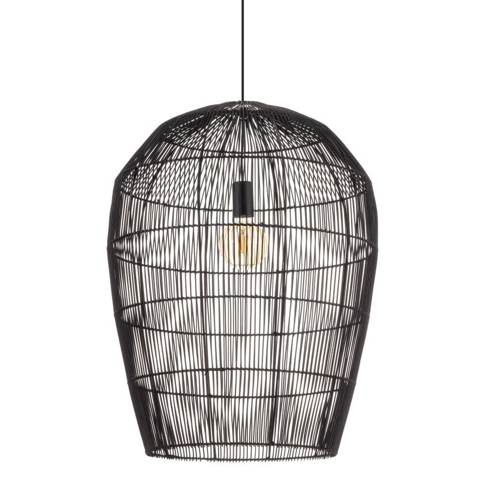 Rotan hanglamp Haiti L Ø 53.5cm zwart Lyora 5903139111683