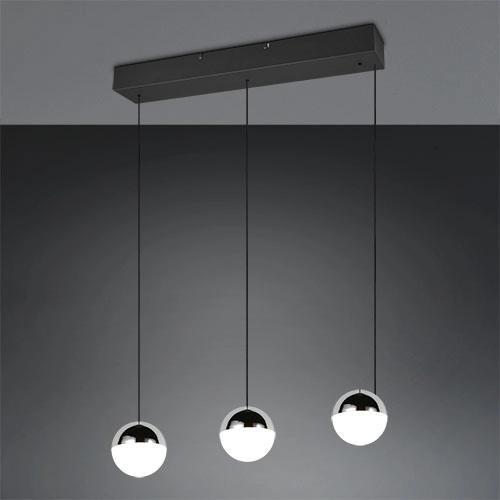 3-lichts hanglamp Senta chroom