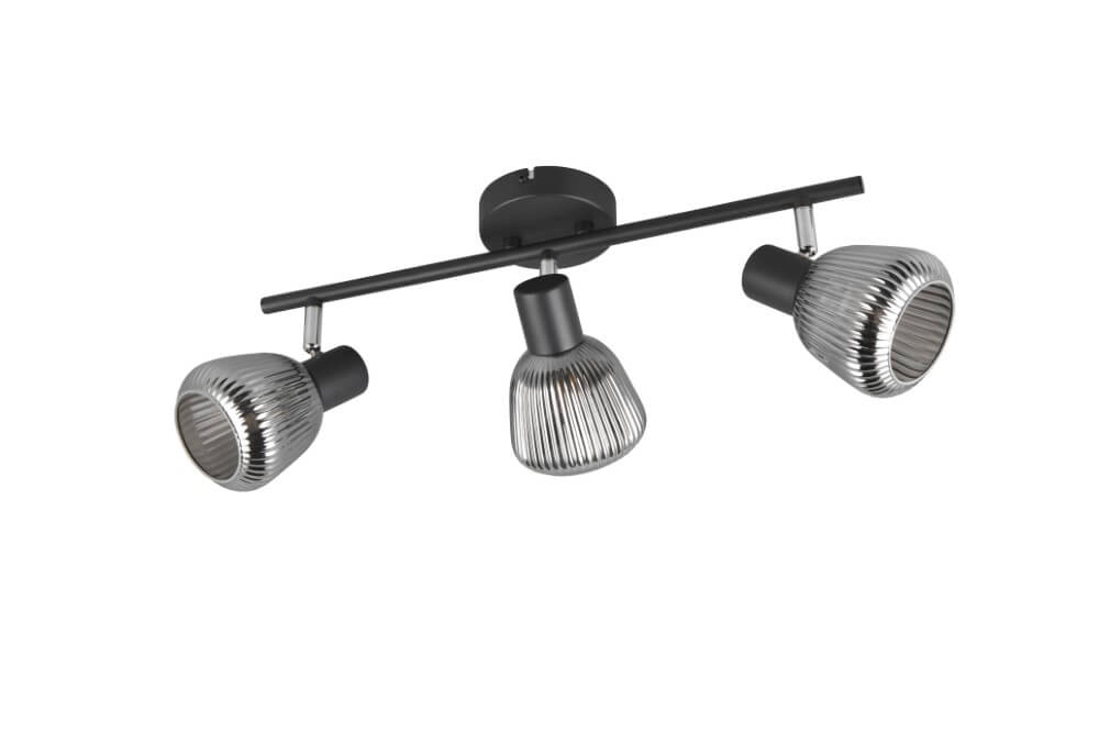 3-lichts plafondlamp Tarifa met geribbeld glas Trio 4017807615845
