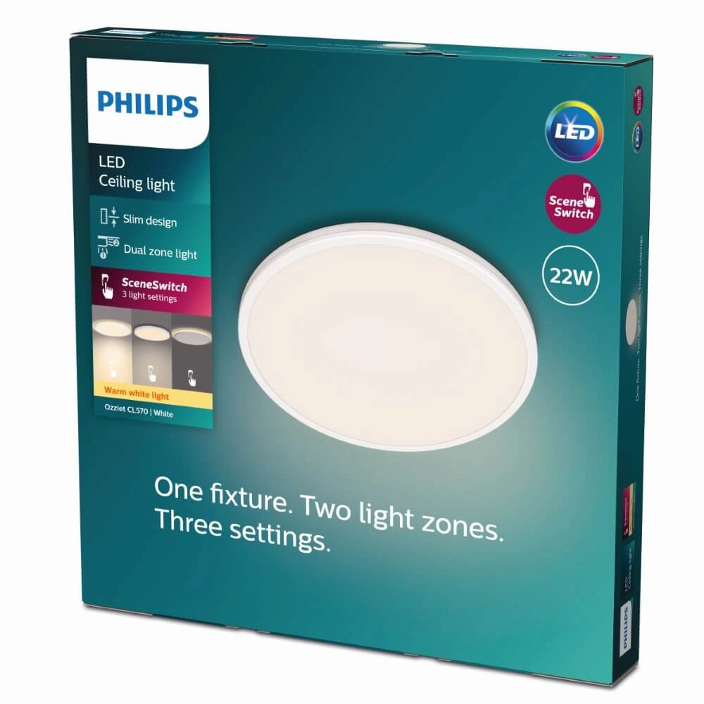 Zwarte plafonnière Ozziet Ø 40cm Philips 8719514431980