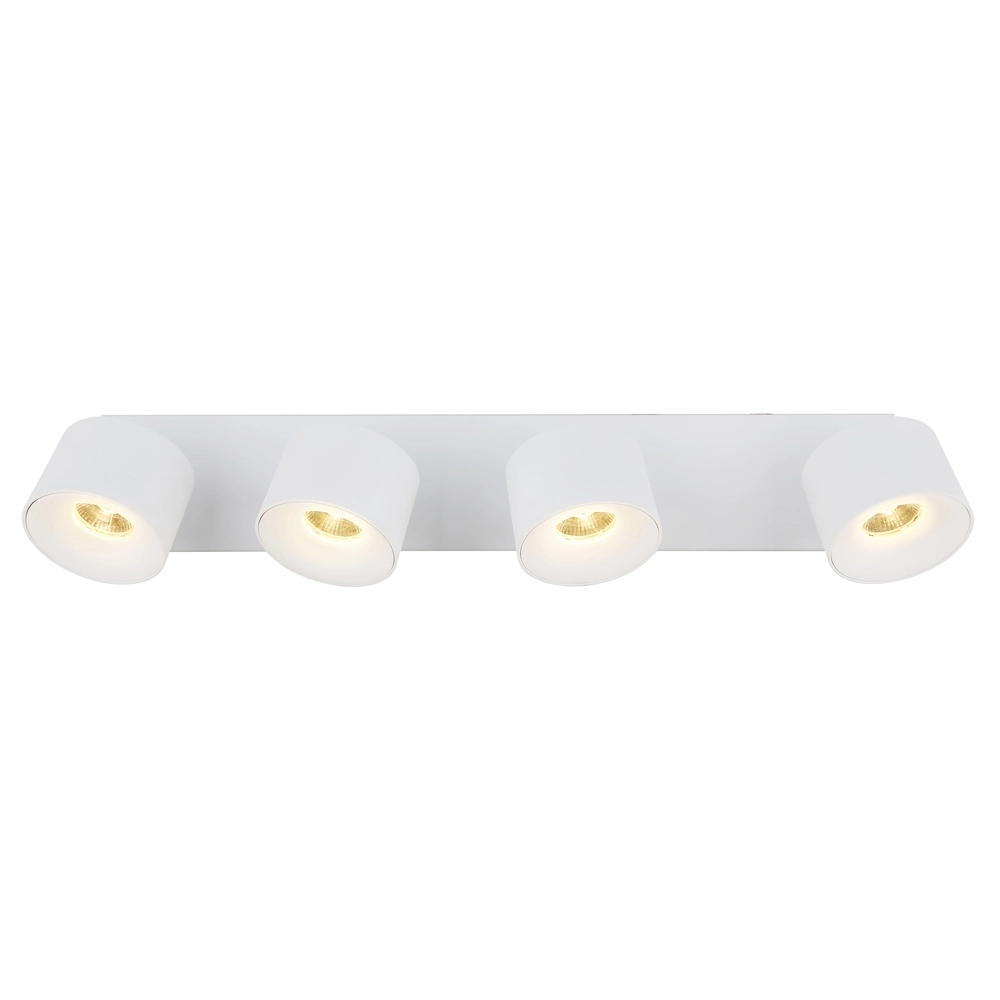 Strakke plafondlamp Rae 4-lichts wit Globo 9007371447657