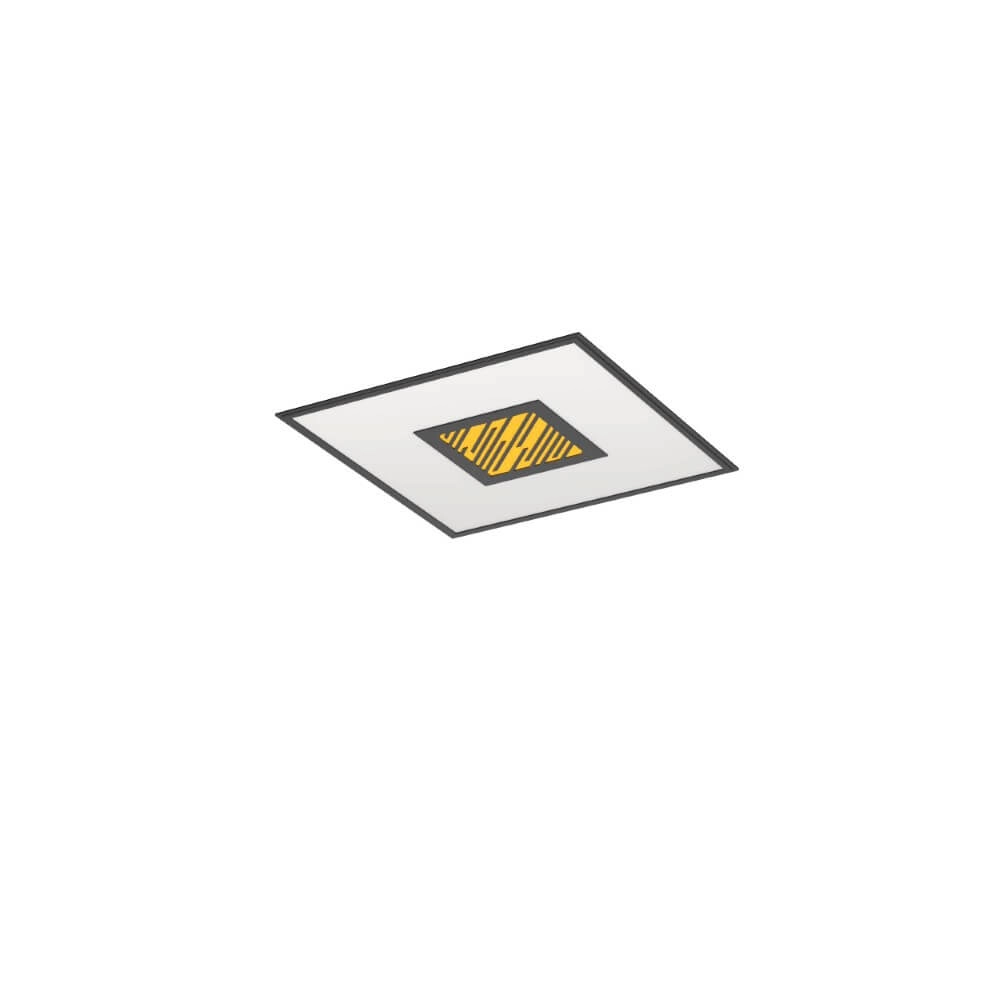 Zwarte led plafonnière Bordonara 45x45