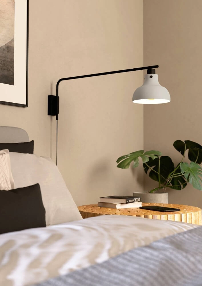 Grijze wandlamp Matlock met zwart Eglo 9002759438432