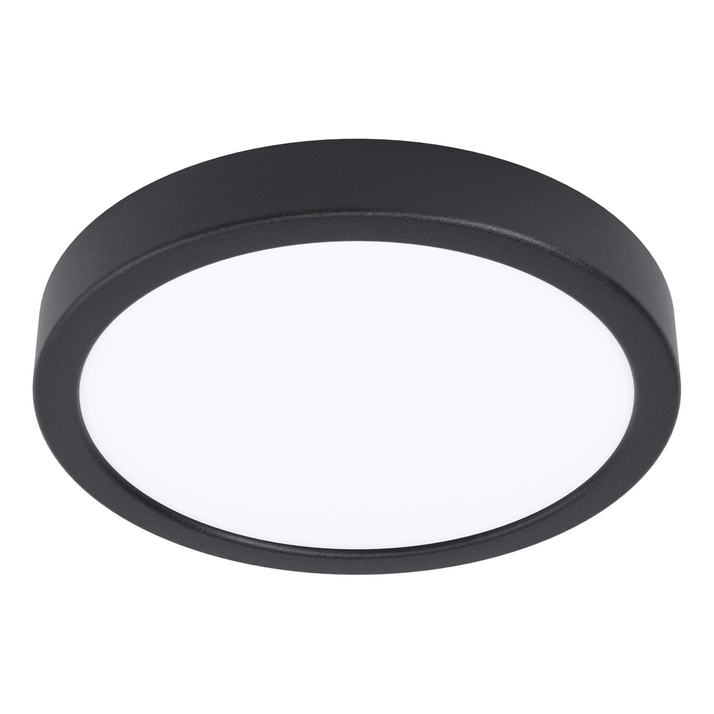Plafonnière IP44 Fueva 6-Z rond - zwart - Ø 21,1cm