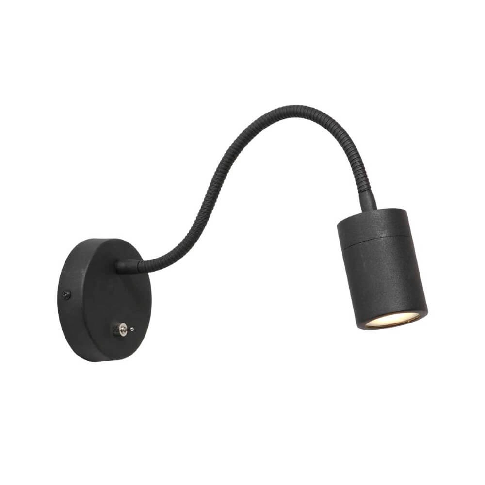 Bed lampje flexibel Upround zwart