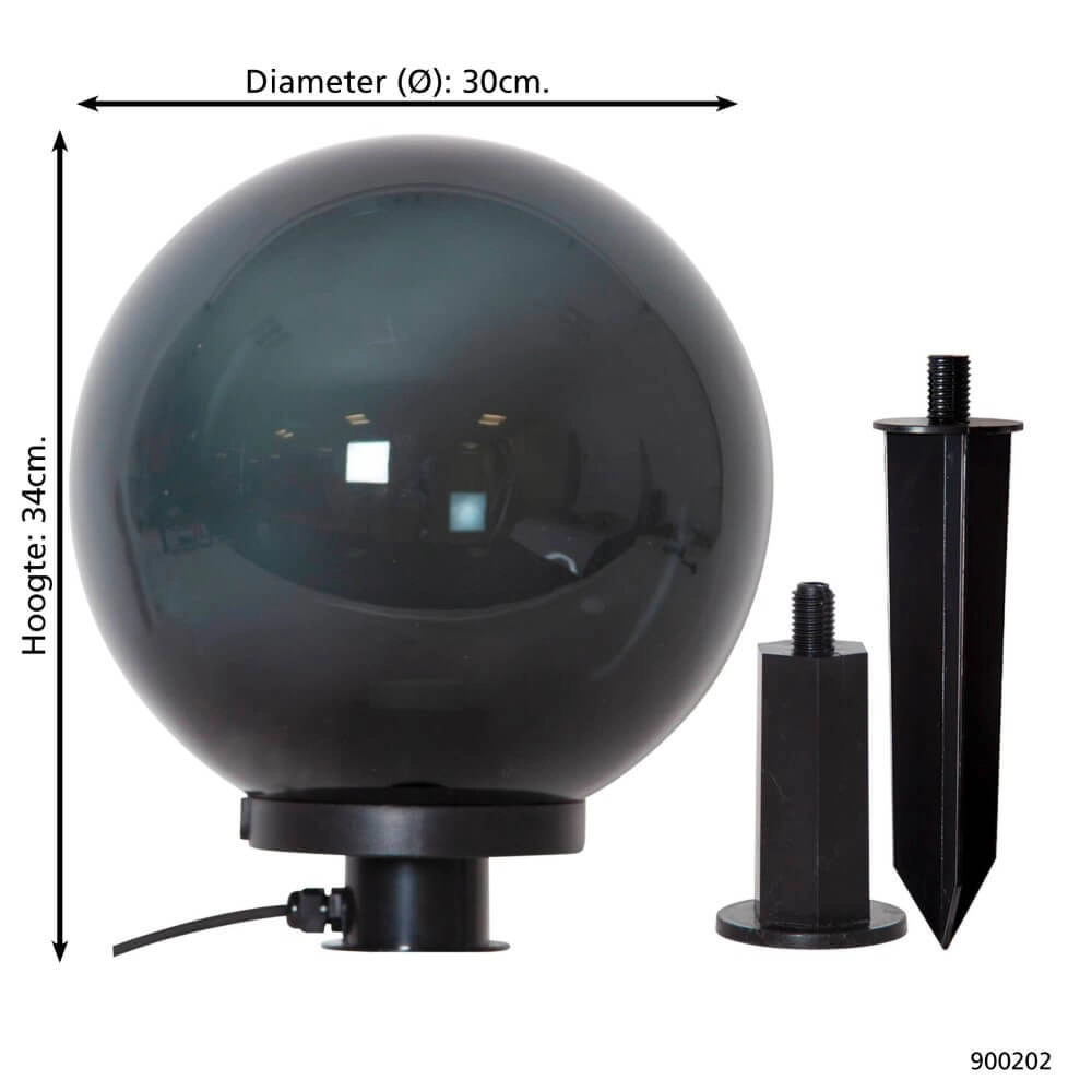 Bollamp met spike Monterollo Smoke Ø 30cm Eglo 9008606229901
