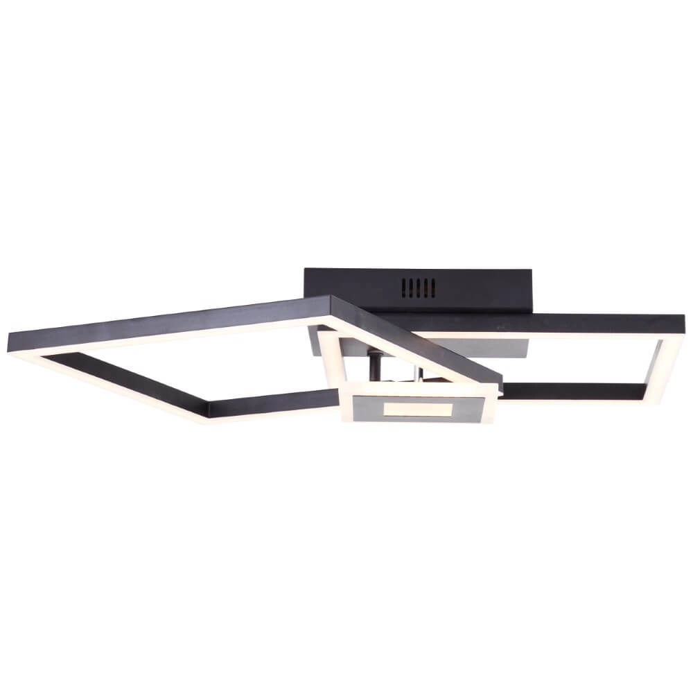 Plafondlamp Bray vierkant zwart Brilliant 4004353420016