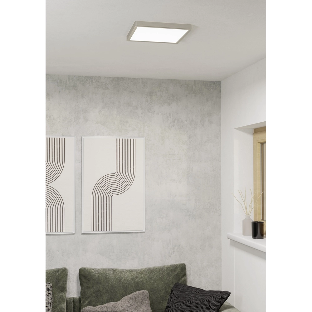 Plafonnière IP44 Fueva 6-Z vierkant - rvs - 29,5x29,5cm Eglo 9008606330645
