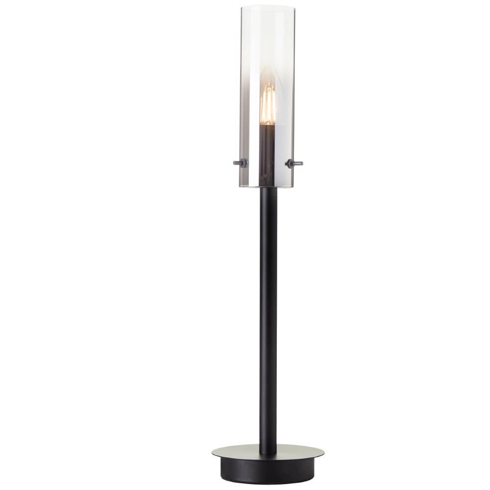 Tafellampje Glasini zwart met smoke glas Brilliant 4004353429538