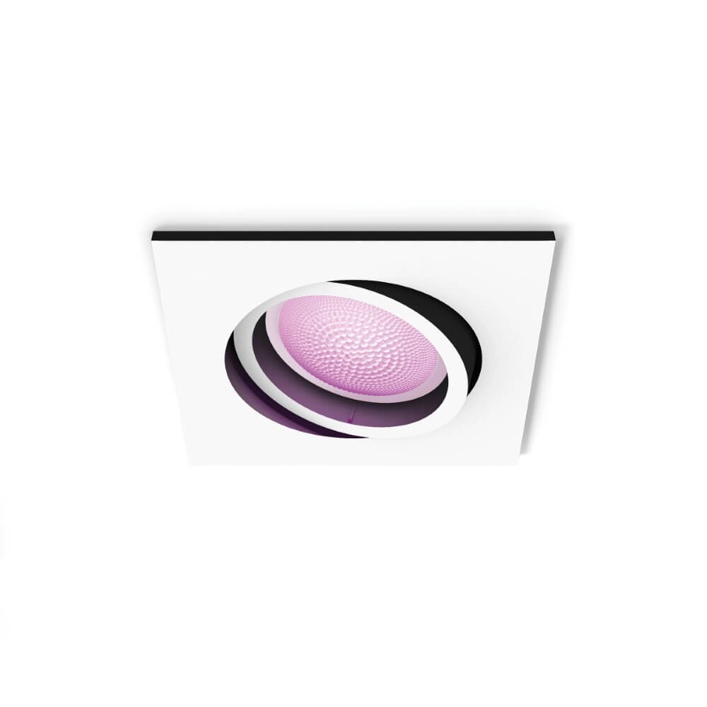 Vierkante inbouwspot Hue Centura - White and Color richtbaar wit Philips 8720169319219