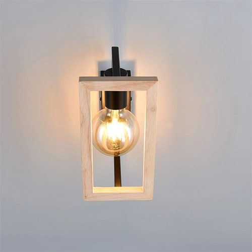 Design wandlamp Bano zwart met hout Trio 4017807670899