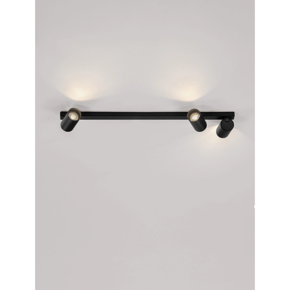 3-lichts plafondlamp Oso zwart