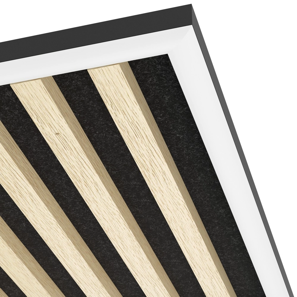 Moderne plafondlamp Cembrano zwart met hout vierkant 48,5 x 48,5 cm Eglo 9008606388226