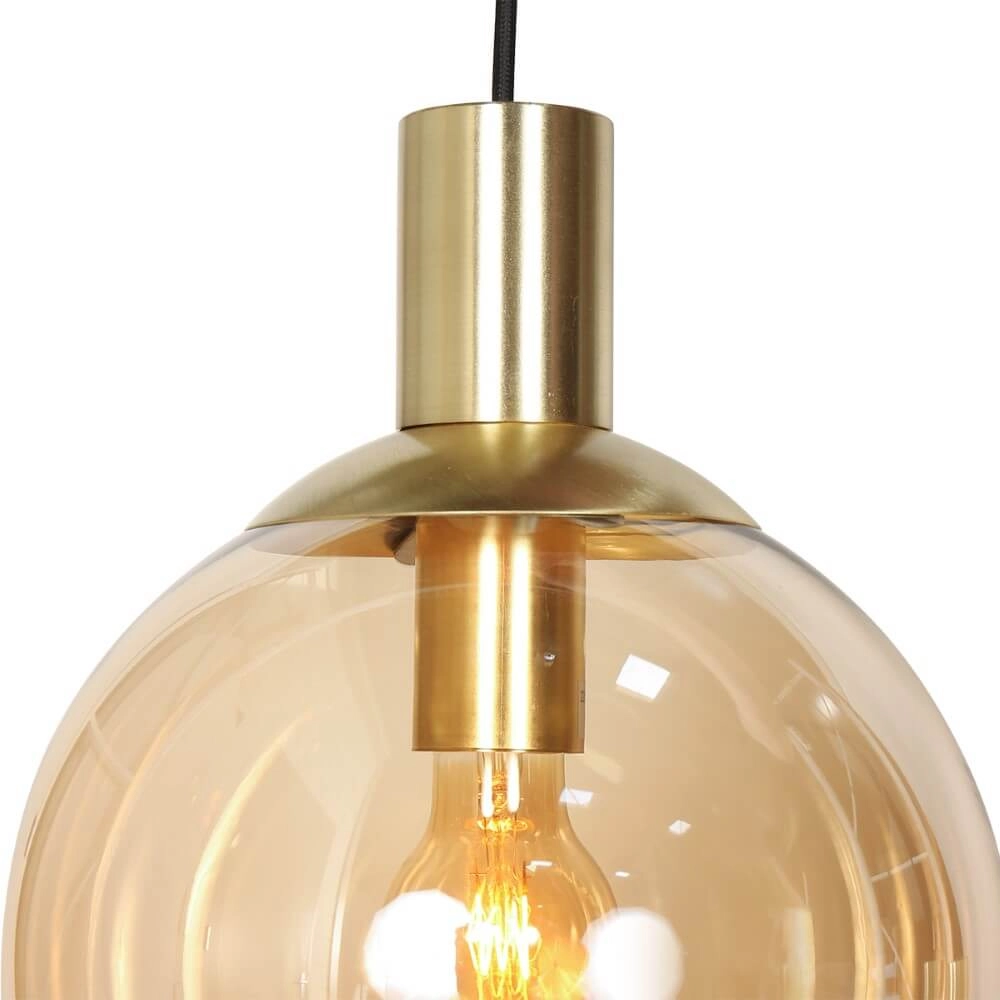 Vide hanglamp Bollique goud met amberglas Steinhauer 8712746173000